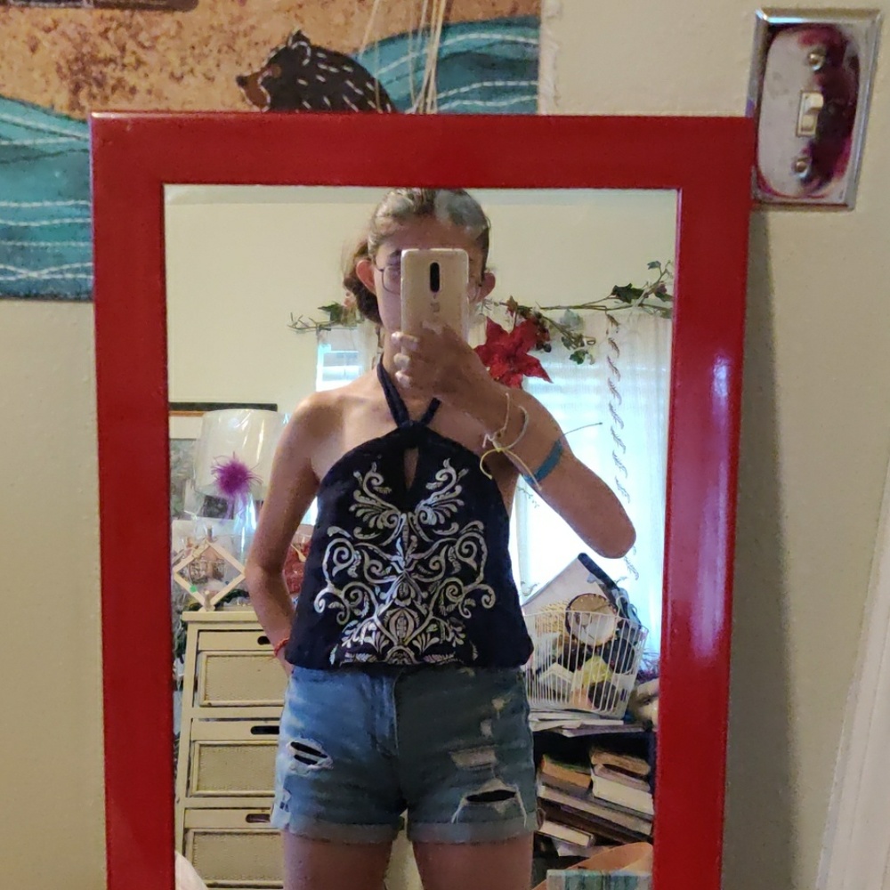Printed halter top